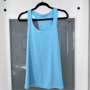 Under Armour Loose Fit Heat Gear Blue Tank Top Size M